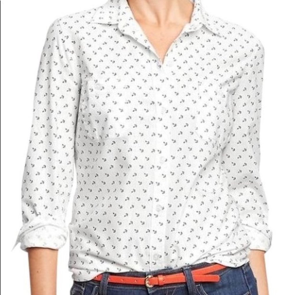 Old Navy Anchor Print Button Down Shirt